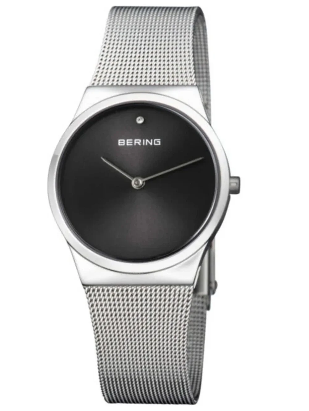 Bering Unisex Minimal Mesh Watch in Black and Silver